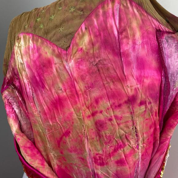 Vintage Broadway Theater 1920s Showgirl Burlesque Performer Hot Pink Dress Shawl - Picture 15 of 16